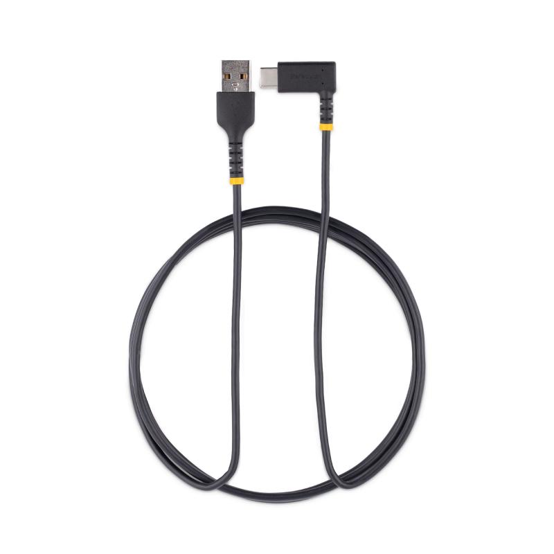StarTech.com Cable 2m USB A a USB C Acodado - en Ángulo Recto - Cable USB-C de Carga Rápida - de A