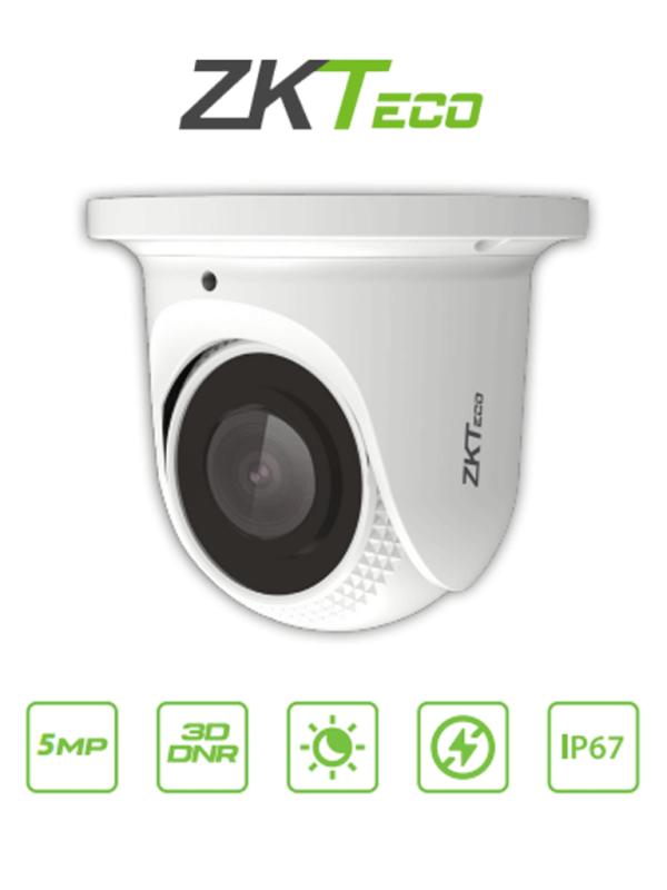 ZKTECO ES855P21CS7MI- Cámara IP Domo 5 Megapíxeles / Detección de Rostros / Lente de 2,8 mm / Com