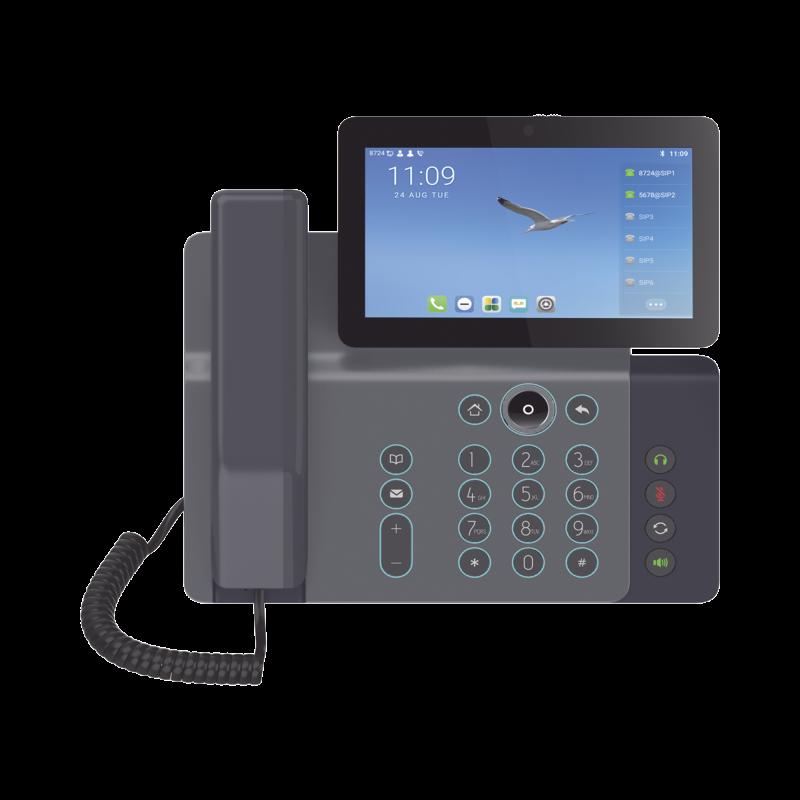 Videoteléfono IP inteligente Insignia, Android 9.0, 20 líneas SIP, pantalla a color 7\" ajustable,