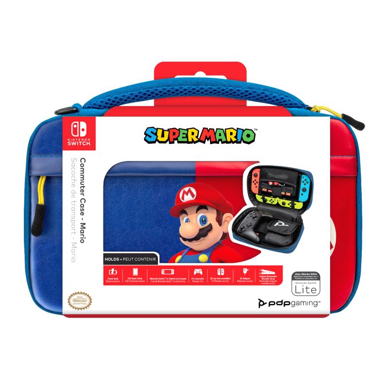 PDP Commuter: Power Pose Mario Estuche rígido Nintendo Azul, Rojo
