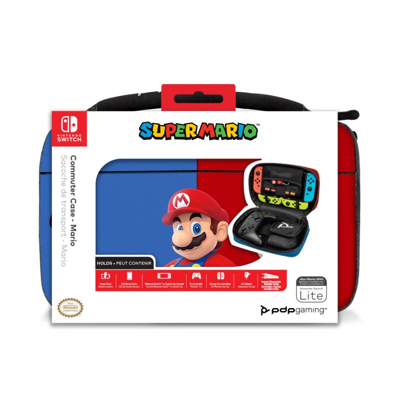 PDP Commuter: Power Pose Mario Estuche rígido Nintendo Azul, Rojo