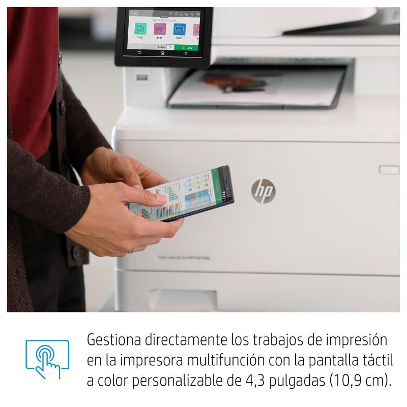 HP Color LaserJet Pro Impresora multifunción M479fdw, Imprima, copie, escanee, y use fax y correo e