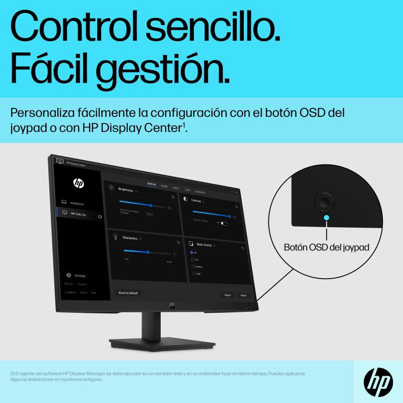 HP P24v G5 monitor de computadora 60.5 cm (23.8") 1920 x 1080 Pixeles Full HD Negro