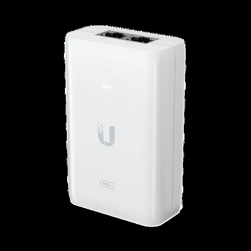 Adaptador PoE Ubiquiti (48 VDC, 0.65A) puerto Gigabit, ideal para equipos UniFi U-POE-AT