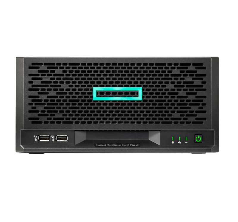 Servidor HPE ProLiant MicroServer Gen10 Plus v2 E-2314 VROC 4 LFF-NHP 1 TB Fuente externa de 180 W 