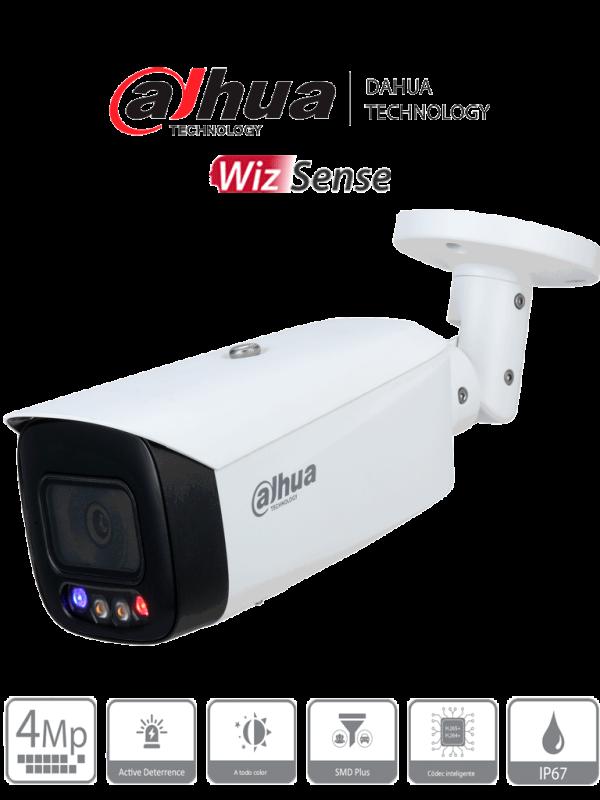 DAHUA IPC-HFW3449T1-AS-PV Cámara IP Bullet Smart Dual Illumination/ TiOC/ WizSense/ Disuasión Acti