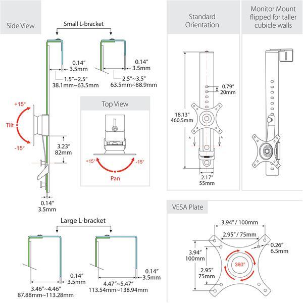 StarTech.com Soporte de Montaje de Un Monitor - para Cubículo