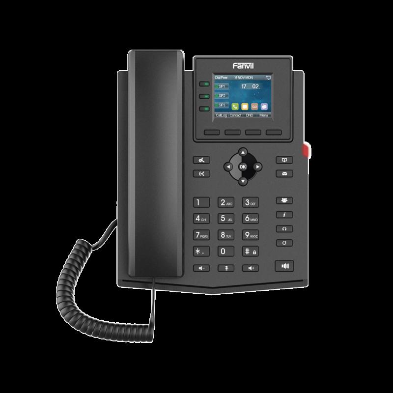 Teléfono IP empresarial para 4 líneas SIP con pantalla LCD de 2.4 pulgadas a color, Opus y confere