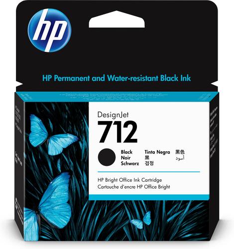HP Cartucho de tinta DesignJet 712 de 80 ml, negro