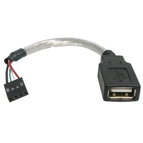 StarTech.com Cable de 15cm Adaptador Extensor USB 2.0 a IDC 4 pines - Conector a Placa Madre - Hembr