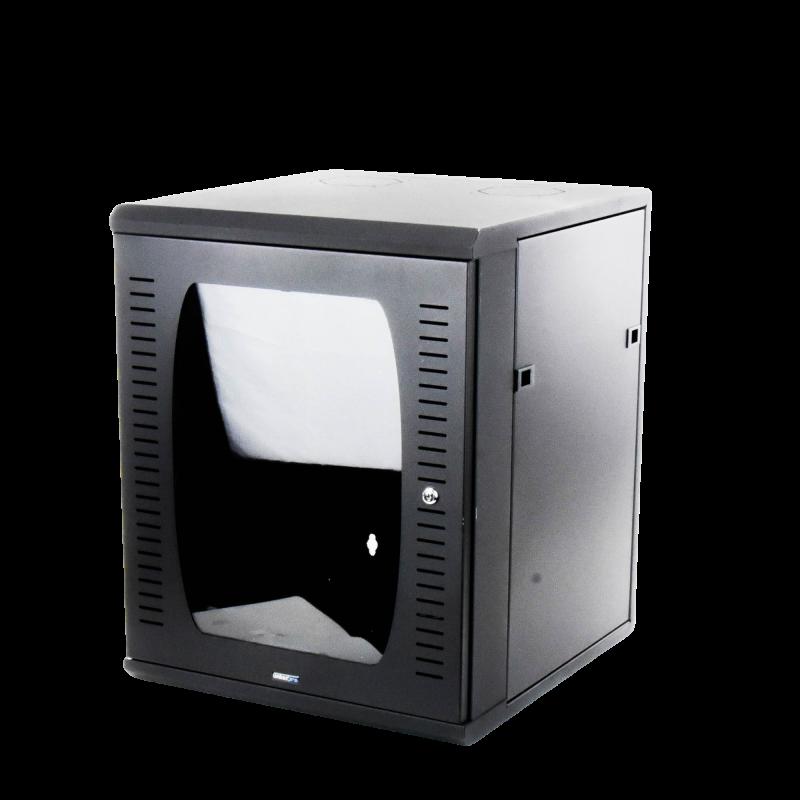 Gabinete para Montaje en Pared, 12 Unidades de Rack, de 19in, Puerta de Cristal Templado, Fabricado 
