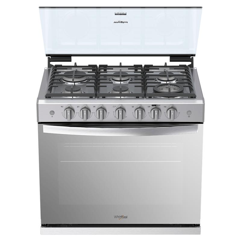 Whirlpool WER5100S estufa Integrado Gas licuado de petróleo (GLP) Gris, acero satinado