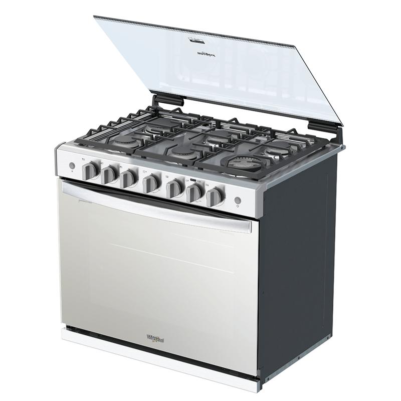 Whirlpool WER5100S estufa Integrado Gas licuado de petróleo (GLP) Gris, acero satinado