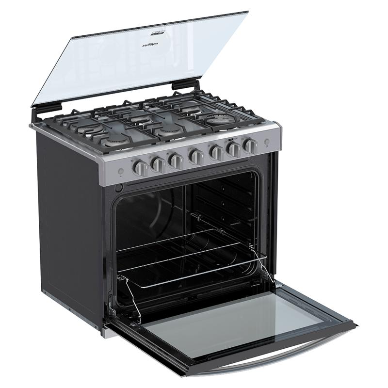 Whirlpool WER5100S estufa Integrado Gas licuado de petróleo (GLP) Gris, acero satinado