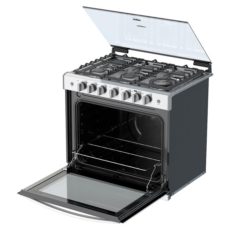 Whirlpool WER5100S estufa Integrado Gas licuado de petróleo (GLP) Gris, acero satinado
