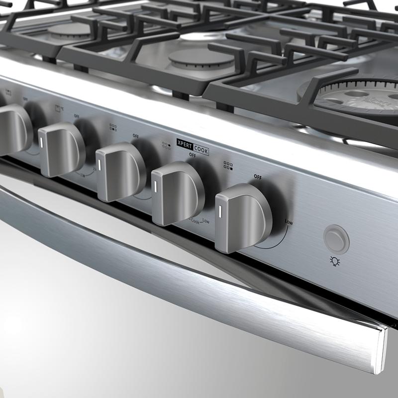Whirlpool WER5100S estufa Integrado Gas licuado de petróleo (GLP) Gris, acero satinado