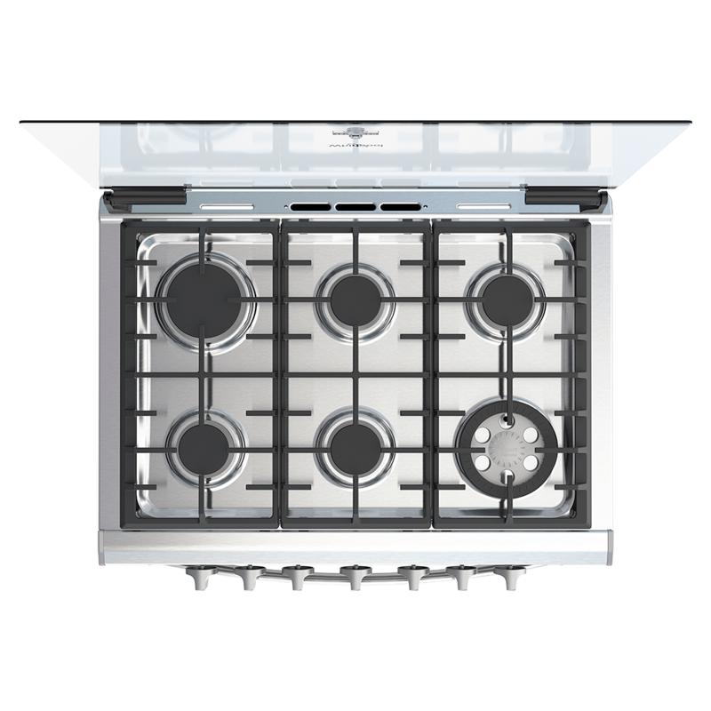 Whirlpool WER5100S estufa Integrado Gas licuado de petróleo (GLP) Gris, acero satinado