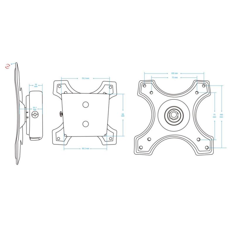 Manhattan Soporte para monitor, de pared, pantalla plana de 13" a 32" máximo 15 kg