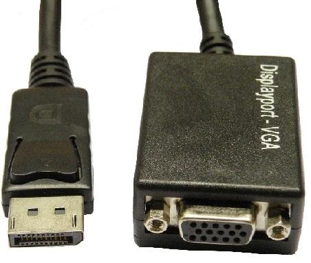 Adaptador Displayport BROBOTIX 104529 - Negro, DisplayPort, VGA, Macho/hembra