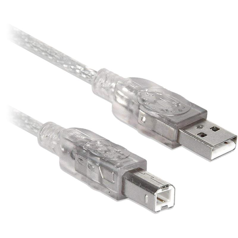 Cable USB V2.0 Tipo A - Tipo B BROBOTIX 102366 - USB A, USB B, 4, 5 m, Translúcido