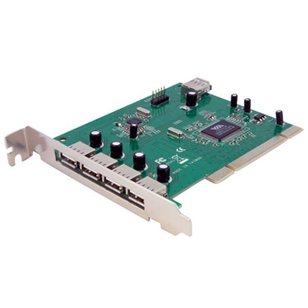 StarTech.com Adaptador Tarjeta PCI USB 2.0 de Alta Velocidad 7 Puertos - 4 Externos y 3 Internos