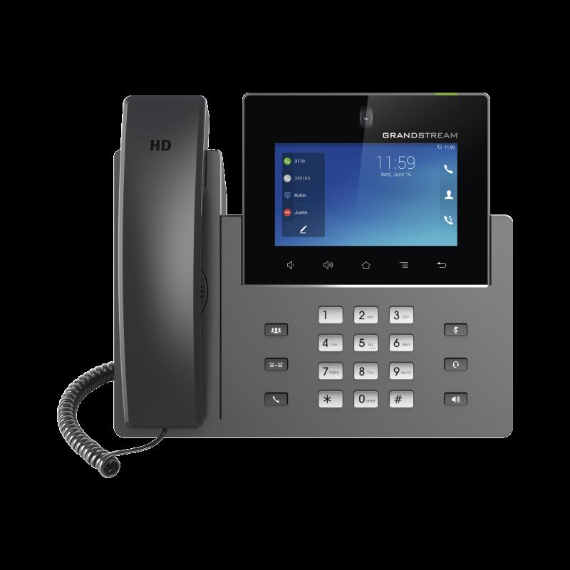 Teléfono IP Android 11, 16 líneas SIP con 12 cuentas, pantalla táctil  5\", puertos Gigabit, Wi-F