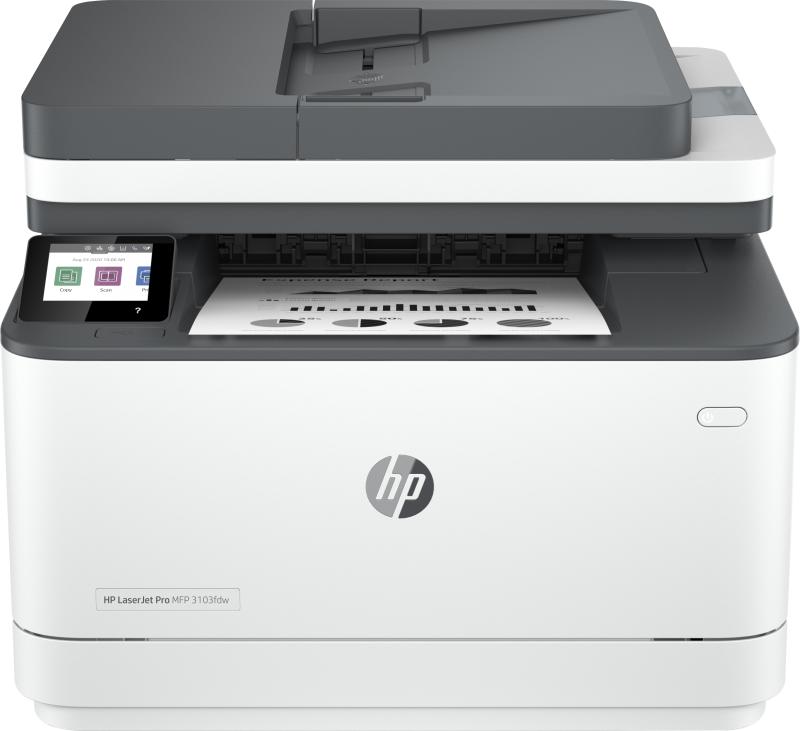 HP LaserJet Impresora Pro MFP 3103fdw, Blanco y negro, Impresora para Pequeñas y medianas empresas,
