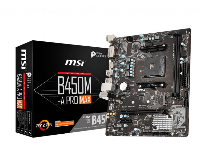 MSI B450M-A PRO MAX placa base AMD B450 Enchufe AM4 Micro ATX