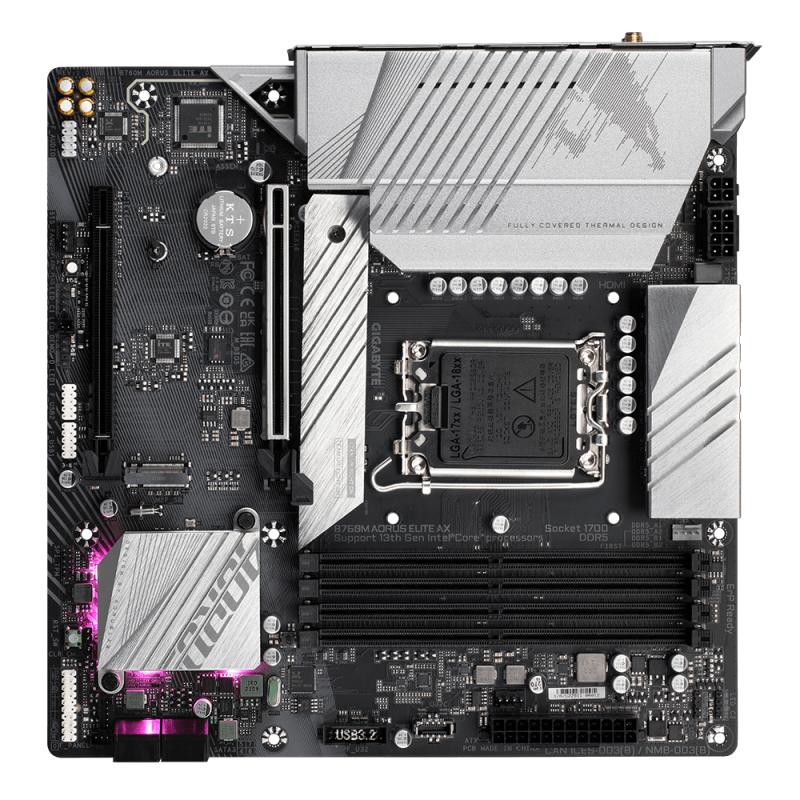 Gigabyte B760M AORUS ELITE AX placa base Intel B760 LGA 1700 Micro ATX