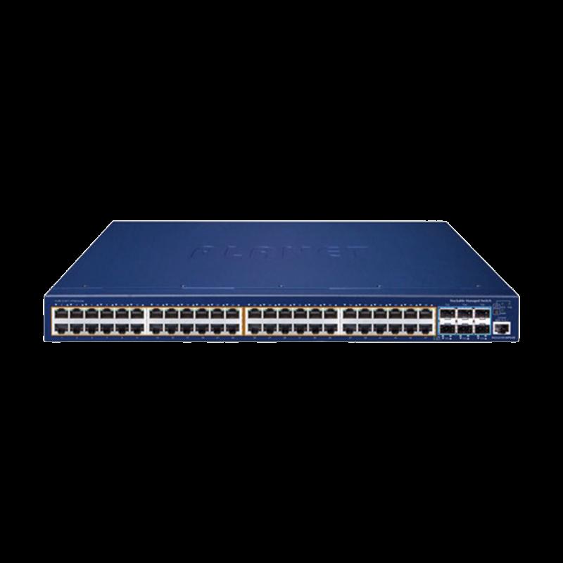 Switch Administrable Stacking Capa 3, 48 Puertos PoE Gigabit 802.3at, 6 Puertos SFP de 10 G, Incluye