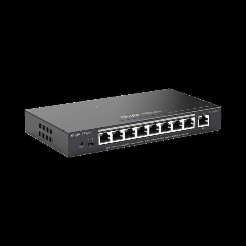 Switch Administrable 8 Puertos PoE+ 802.3af/at Gigabit, gestión gratuita desde la nube, 120w RG-ES2