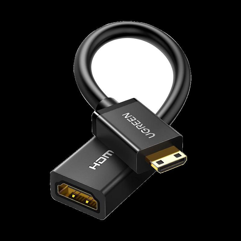 Adaptador Mini HDMI a HDMI (HDMI Tipo C)   / 18Gbps / 4K@60Hz / HDR /  Tecnología 3D / ARC / Carcas