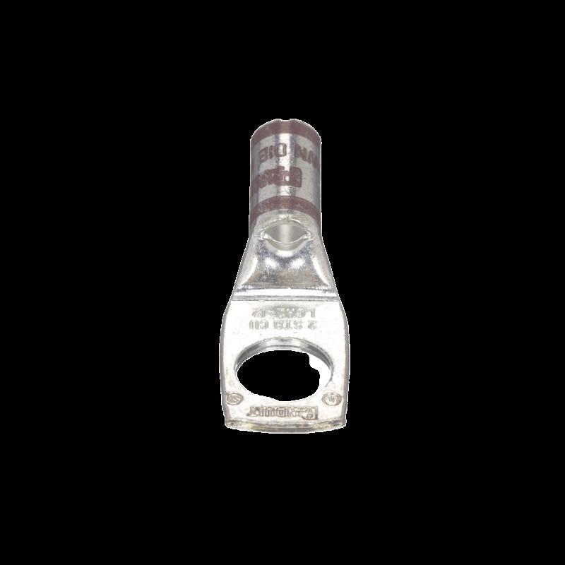 Conector de Compresión 66.36 KCMIL para Cable 2 AWG, con Orificio de  1/2\". Paquete 25 Piezas LCA2