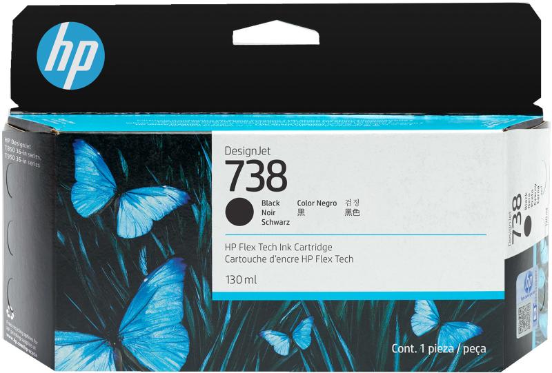 HP 738 130-ml Black DesignJet Ink Cartridge cartucho de tinta 1 pieza(s) Original Rendimiento están