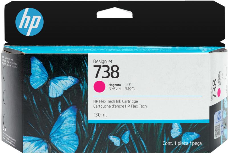 HP 738 130-ml Magenta DesignJet Ink Cartridge cartucho de tinta 1 pieza(s) Original Rendimiento est