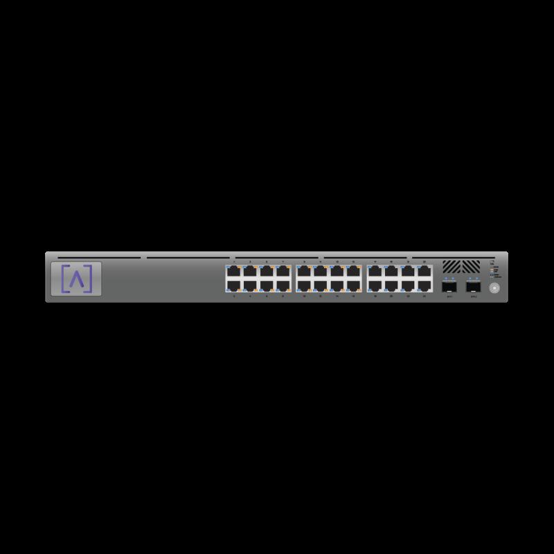 Switch Gigabit PoE+ Administrable / 24 puertos 10/100/1000 Mbps (16 de ellos POE+) + 2 Puertos SFP U