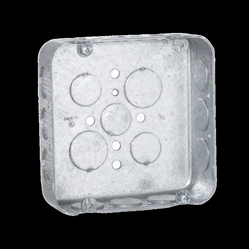Caja Cuadrada  4 11/16\"/ Profundidad  1 1/2\"/ 15 Entradas 1/2\", 2 Entradas 3/4\"/ Troquelada. HUB