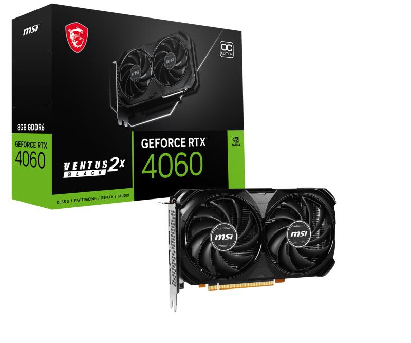 MSI VENTUS GEFORCE RTX 4060 2X BLACK 8G OC tarjeta gráfica NVIDIA 8 GB GDDR6