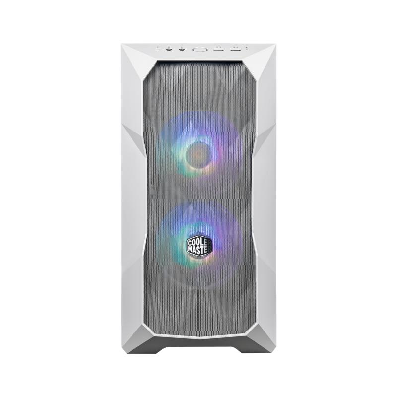 Gabinete COOLER MASTER  TD300-WGNN-S00 Mesh Mini Tower con Ventana ARGB - tarjetas madre soportadas 