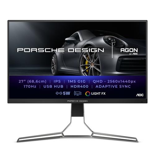 AOC Porsche PD27S LED display 68.6 cm (27") 2560 x 1440 Pixeles Quad HD LCD Negro, Gris