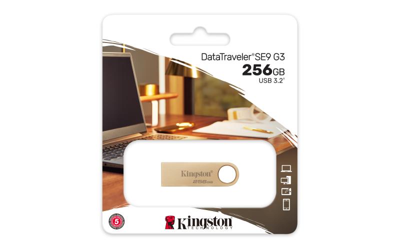 Kingston Technology DataTraveler SE9 G3 unidad flash USB 256 GB USB tipo A 3.2 Gen 1 (3.1 Gen 1) Oro
