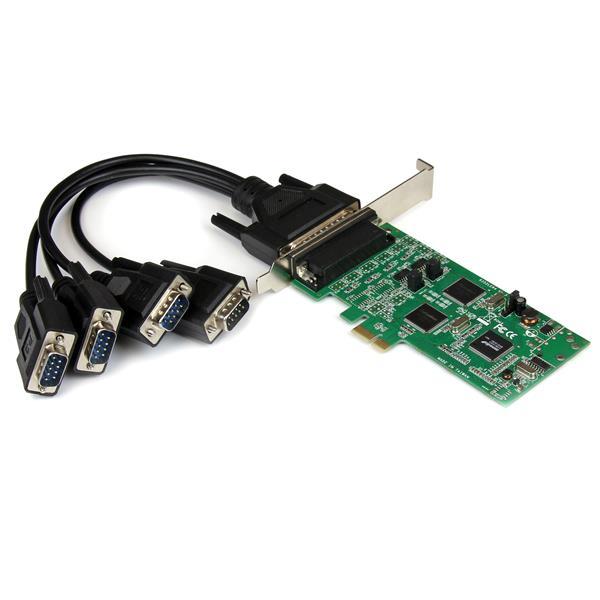 StarTech.com Tarjeta Adaptadora PCI Express PCI-E de 4 Puertos Serial Combo RS232 y RS485 RS 422 DB9