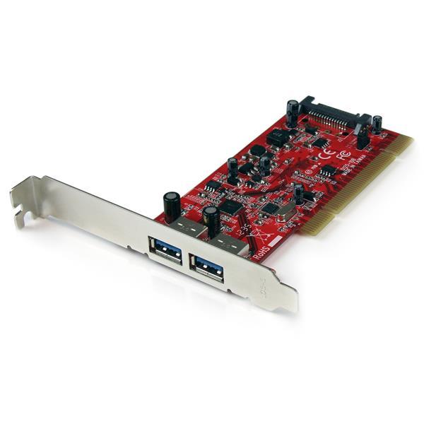 StarTech.com Tarjeta Adaptador PCI USB 3.0 SuperSpeed de 2 puertos - Hub Concentrador Interno - Alim