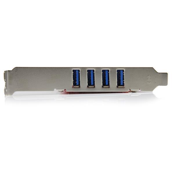 StarTech.com Tarjeta Adaptador PCI USB 3.0 SuperSpeed de 4 puertos con Conector LP4 SATA - Hub Conce
