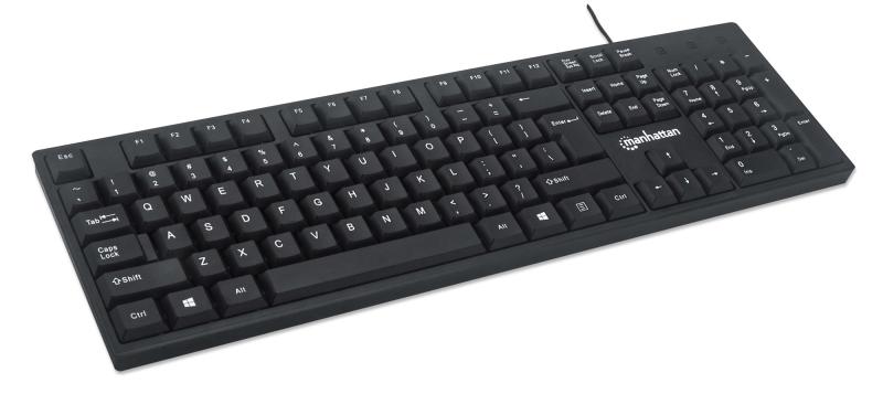 Manhattan 179324 teclado Oficina USB QWERTY Inglés Negro