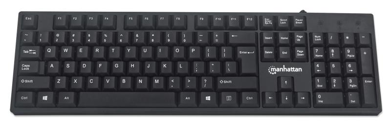 Manhattan 179324 teclado Oficina USB QWERTY Inglés Negro