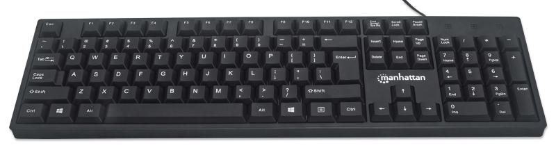 Manhattan 179324 teclado Oficina USB QWERTY Inglés Negro