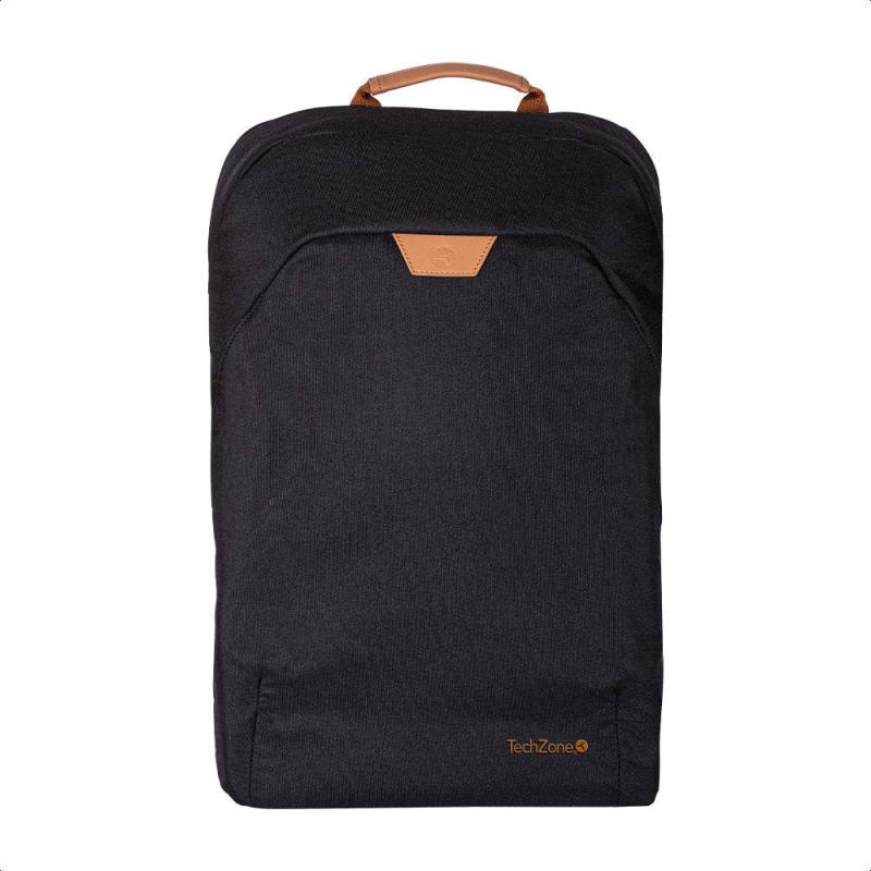 Backpack  ECO HERO Techzone de 15.6 - 2 compartimientos, 1 acolchado para laptop, color negro, GARAN