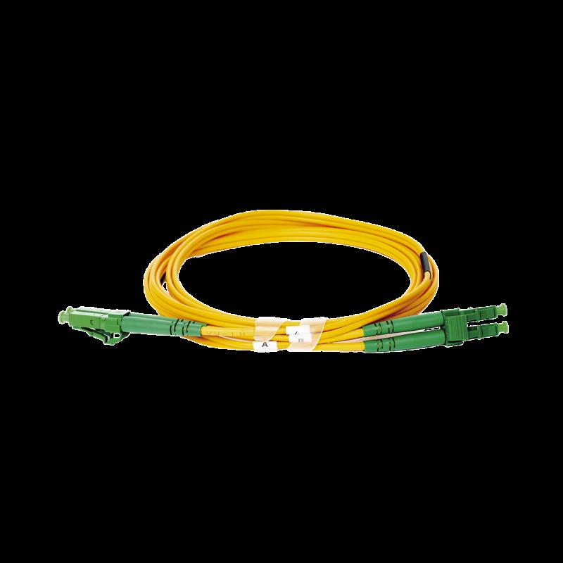 Jumper de Fibra Óptica Monomodo 9/125 LC/APC-LC/APC Duplex PVC, 2.0 mm, amarillo, 2 metros LP-SM2-L