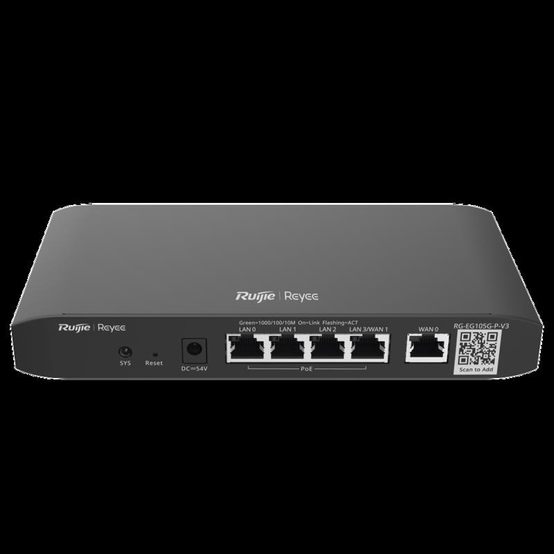 Router administrable cloud con 3 puertos LAN gigabit, 1 Puerto WAN gigabit y 1 puerto LAN/WAN gigabi